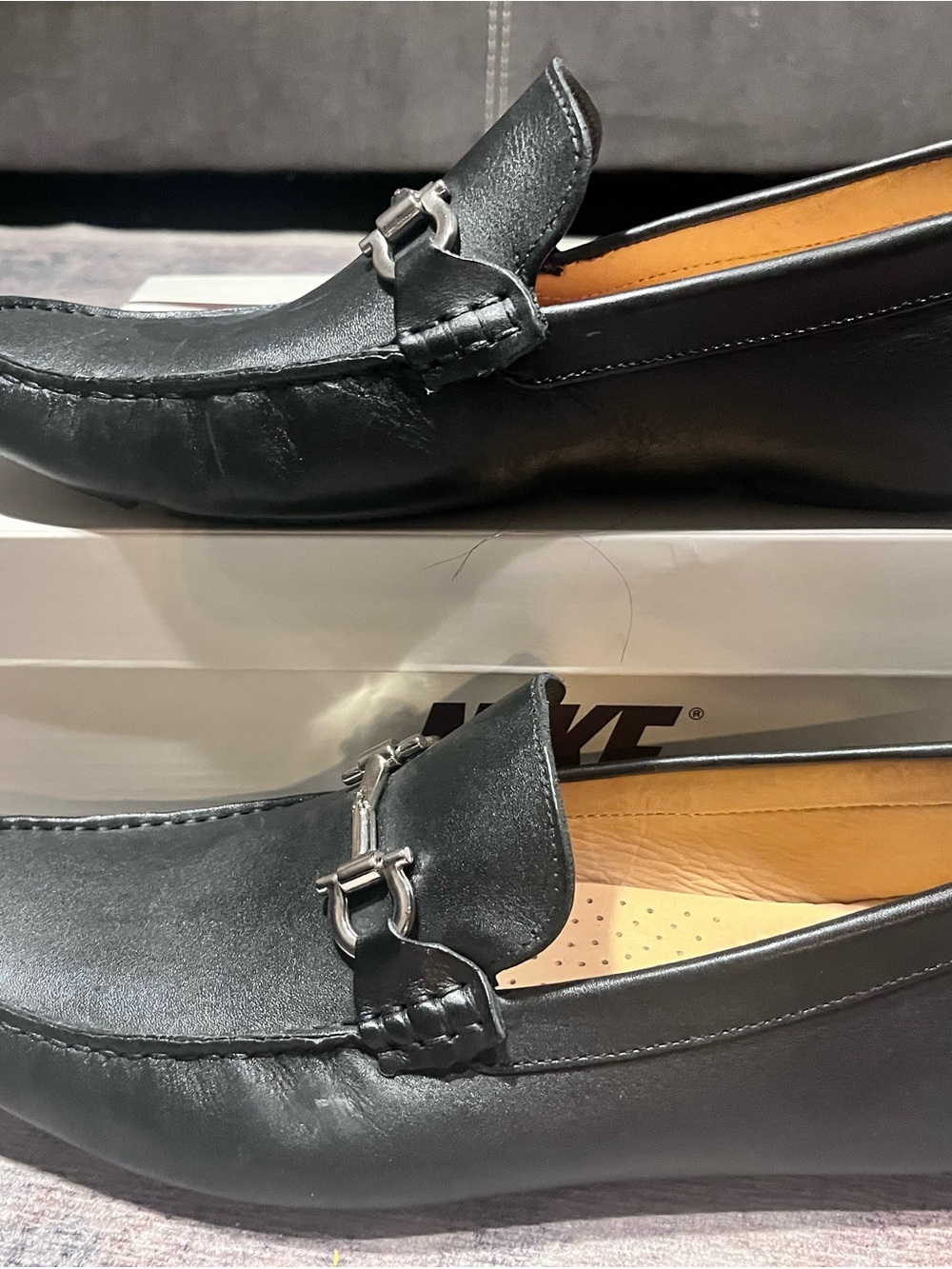 Mercanti Fiorentini Black Leather Bit-Detail Slip-On Loafers